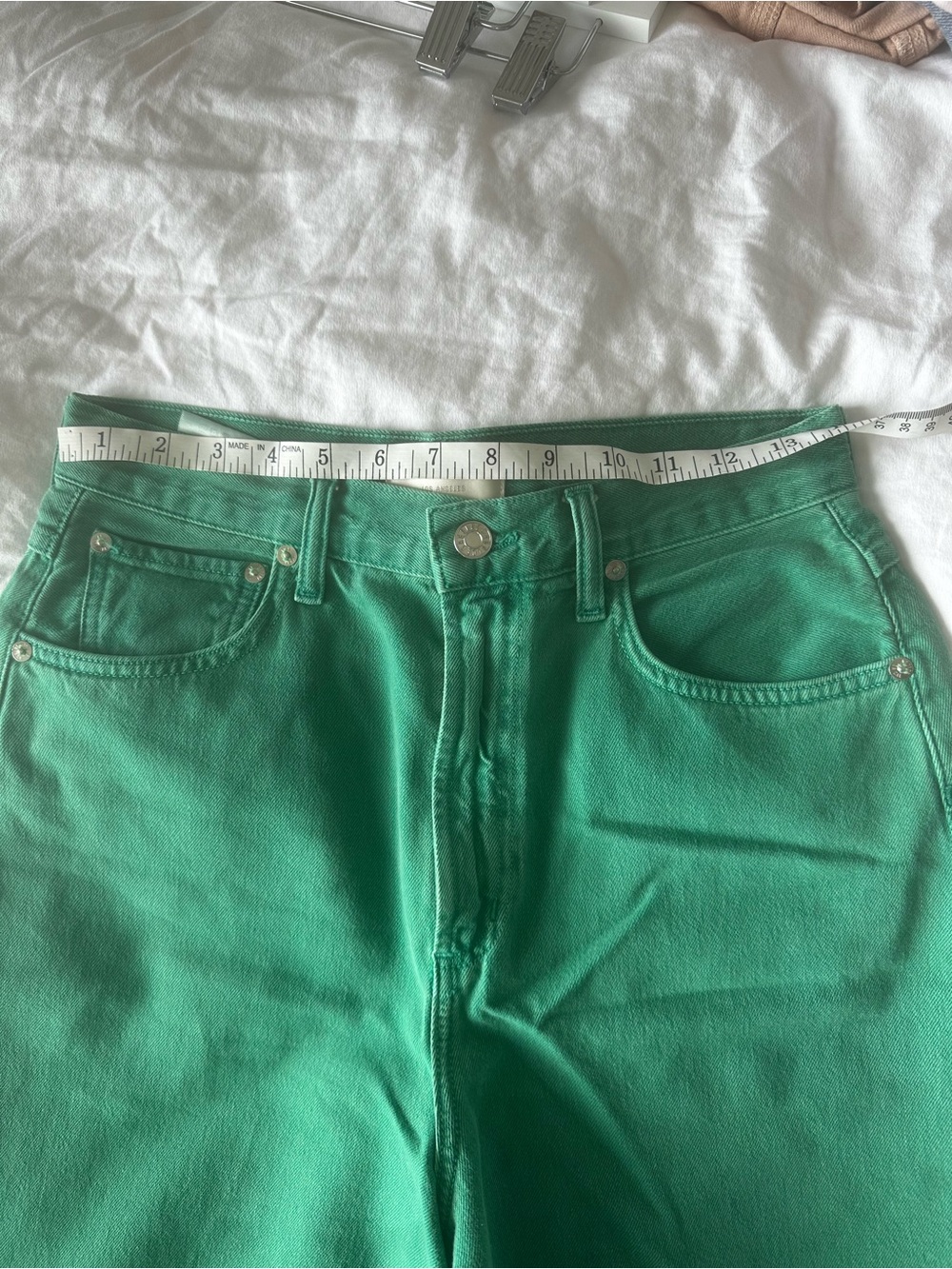 AGOLDE Emerald Green Wide-Leg Jeans - Picture 4 of 7